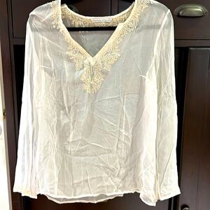Beautiful, sheer silk blouse. Gorgeous beading.